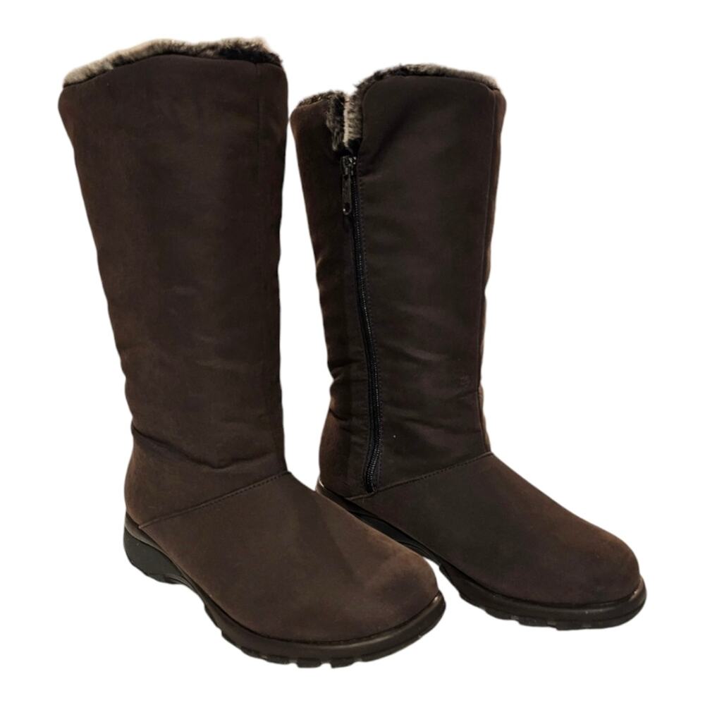 Toe Warmers Janet Brown Faux Fur Lined Winter Boots Made in Canada 7.5 M